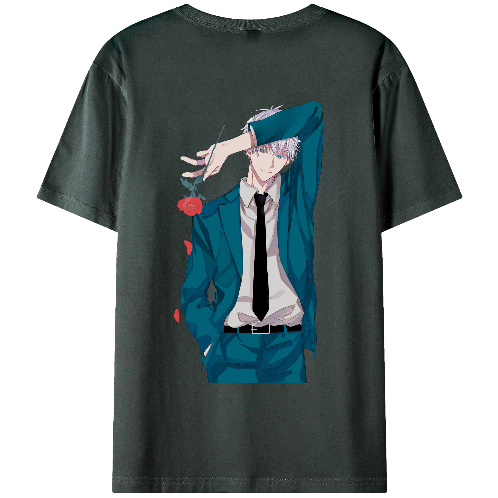 （画像用） 呪術廻戦 Jujutsu Kaisen 綿100％ メンズ半袖Tシャツ（バックプリント） 通気性